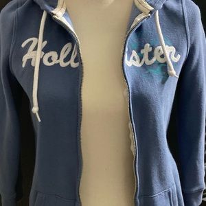 Hollister Zip up Hoodie Blue
